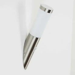 Applique Murale D'Exterieur Sessa Nickel Mat, 1 Lumiere, Detecteur De Mouvement