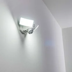 Applique Murale D'Exterieur Foroyar Led Blanc, 2 Lumieres, Detecteur De Mouvement