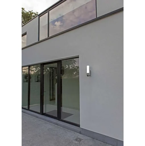 Applique Murale D'Exterieur Lutec Elara Led Acier Inoxydable, 1 Lumiere, Detecteur De Mouvement
