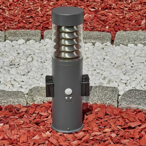 Borne Lumineuse Dakar Anthracite, 1 Lumiere, Detecteur De Mouvement