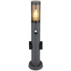 Borne Lumineuse Globo Boston Anthracite, 1 Lumiere, Detecteur De Mouvement