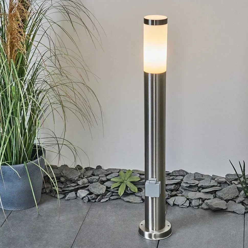 Borne Lumineuse Sessa Nickel Mat, 1 Lumiere