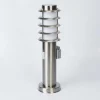 Borne Lumineuse Tunes Nickel Mat, 1 Lumiere, Detecteur De Mouvement