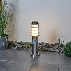 Borne Lumineuse Tunes Nickel Mat, 1 Lumiere