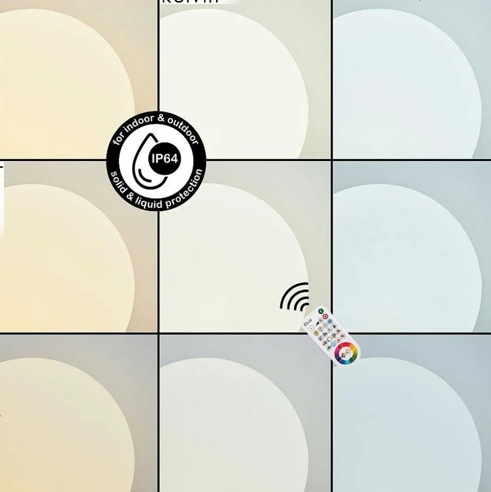 Boule Lumineuse Idual Diana Led Nickel Mat, 1 Lumiere, Telecommandes, Changeur De Couleurs