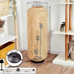 Lampadaire Bauro Ecru, Noir, 3 Lumieres