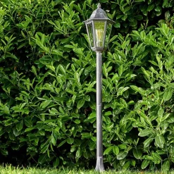 Lampadaire Exterieur Lignac Noir, Argente, 1 Lumiere