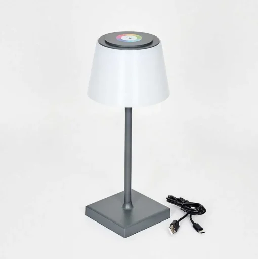 Lampe A Poser Burzaco Led Anthracite, 1 Lumiere, Changeur De Couleurs