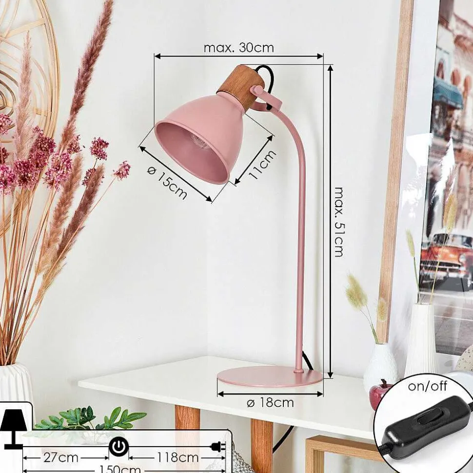 Lampe De Table Chipou Rose, Rose, 1 Lumiere