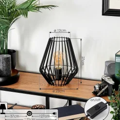 Lampe De Table Emporia Noir, 1 Lumiere