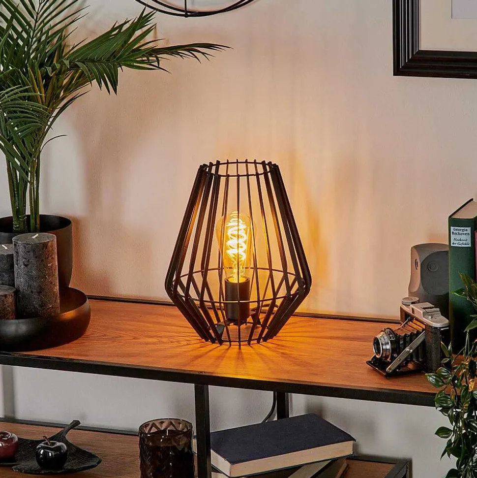 Lampe De Table Emporia Noir, 1 Lumiere