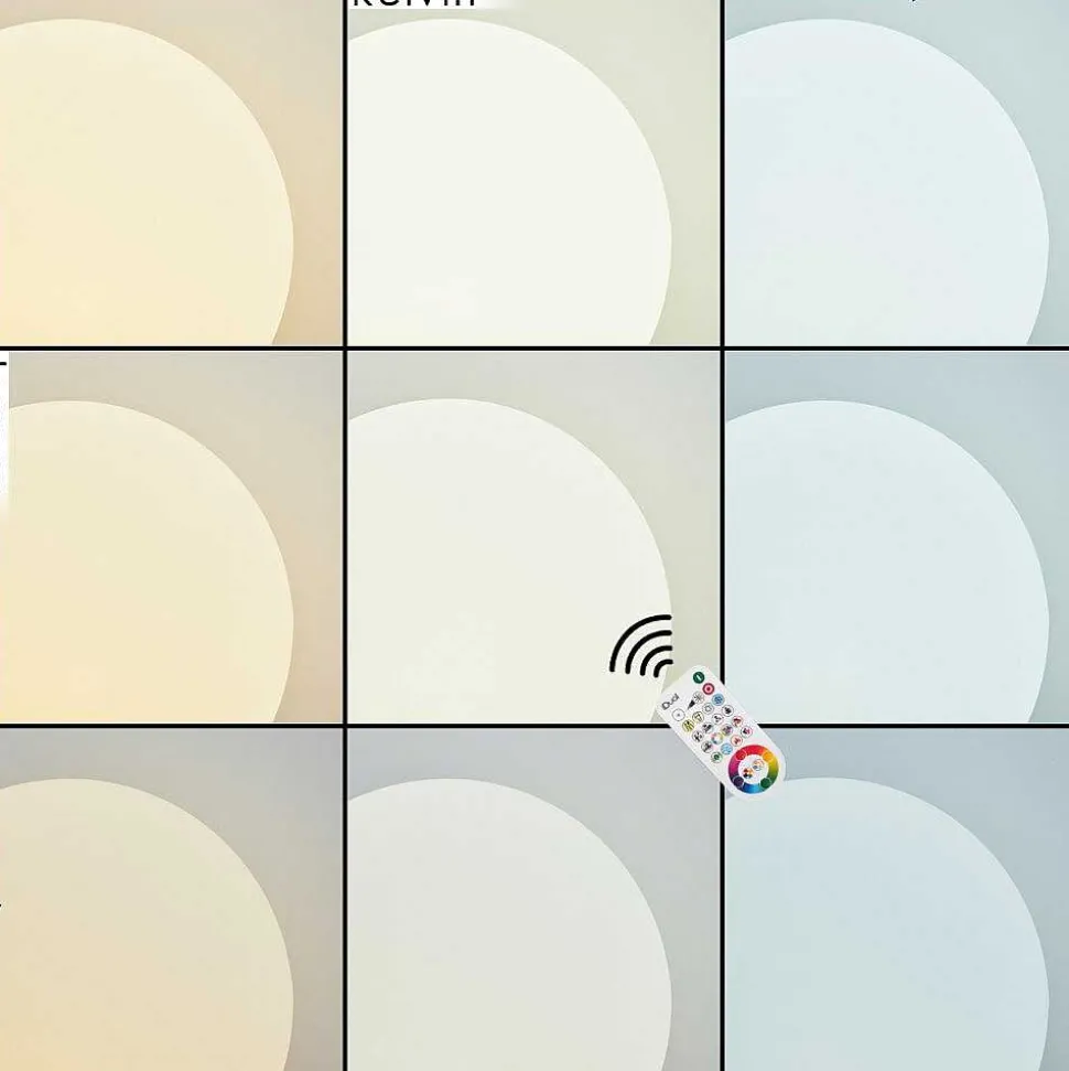 Lampe De Table Idual Dahlia Led Nickel Mat, 1 Lumiere, Telecommandes, Changeur De Couleurs