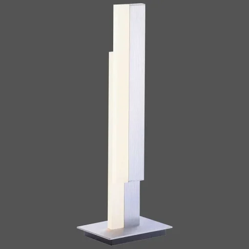 Lampe De Table Paul Neuhaus Q-Tower Led Aluminium, 2 Lumieres, Telecommandes