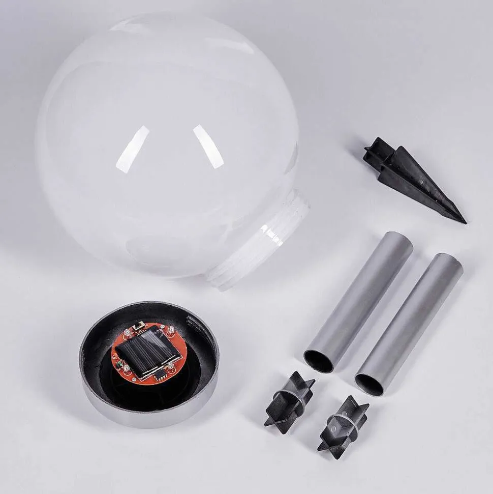 Lampe Solaire Kanganbou Led Argente, 4 Lumieres, Changeur De Couleurs