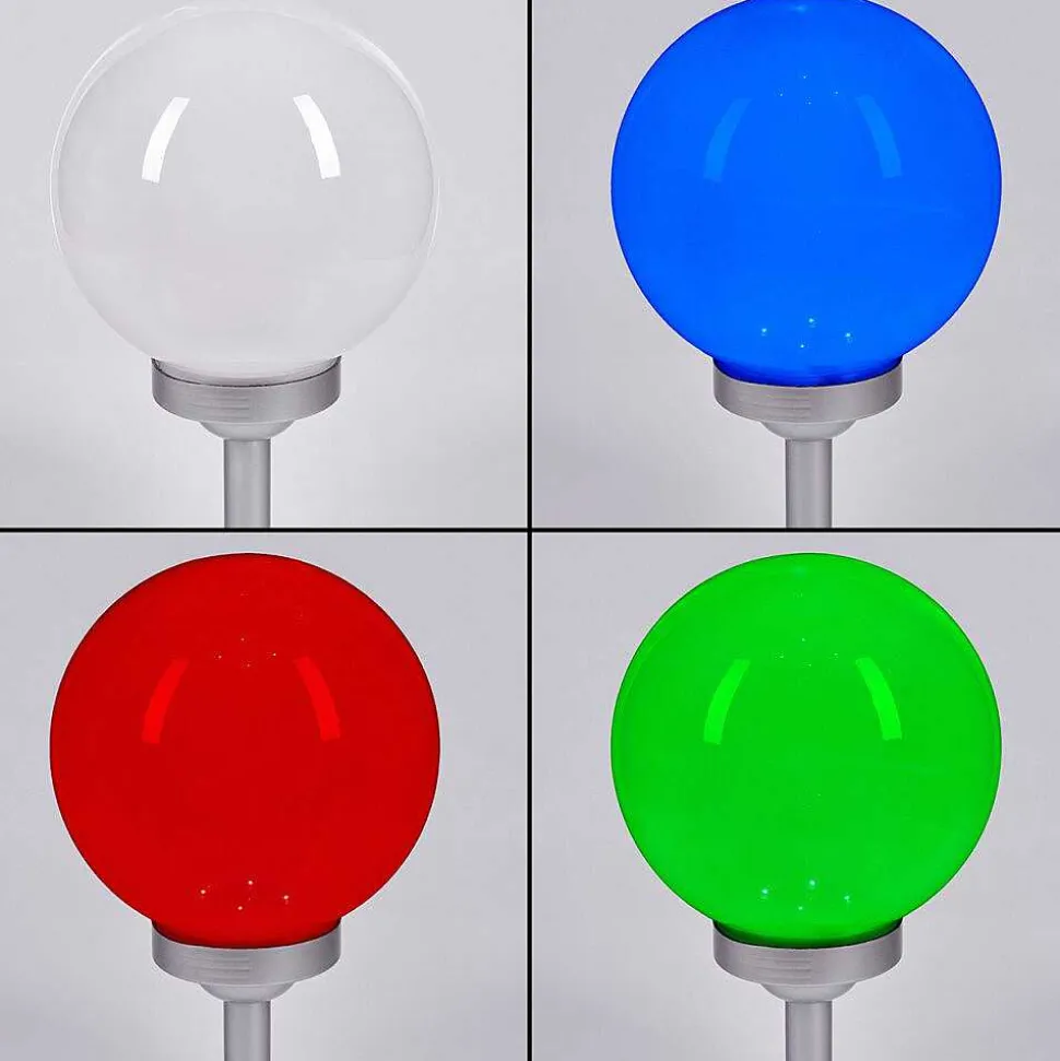 Lampe Solaire Kanganbou Led Argente, 4 Lumieres, Changeur De Couleurs