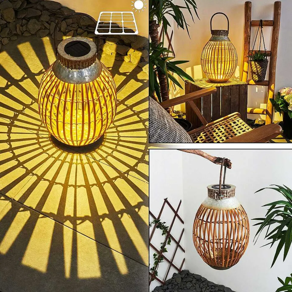 Lampe Solaire Mazomanie Led Bois Clair, Rouille, 1 Lumiere