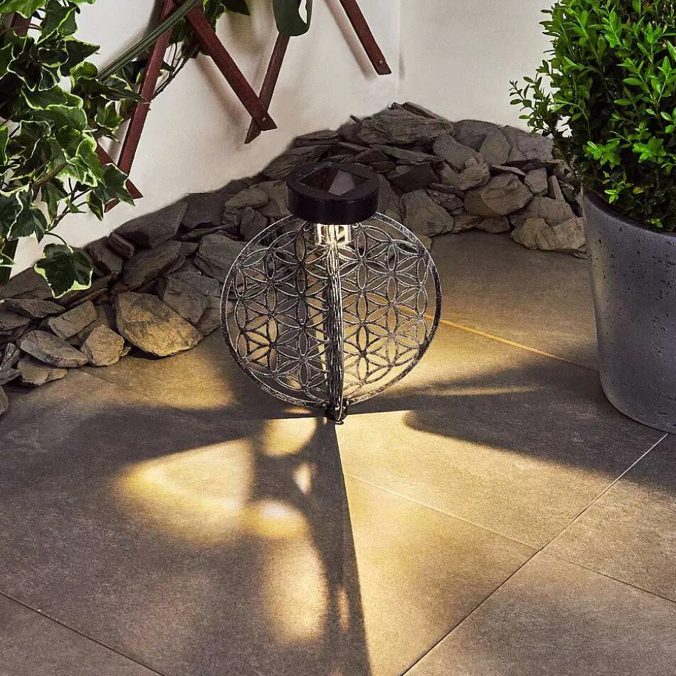 Lampe Solaire Mesan Led Noir, Argente, 1 Lumiere