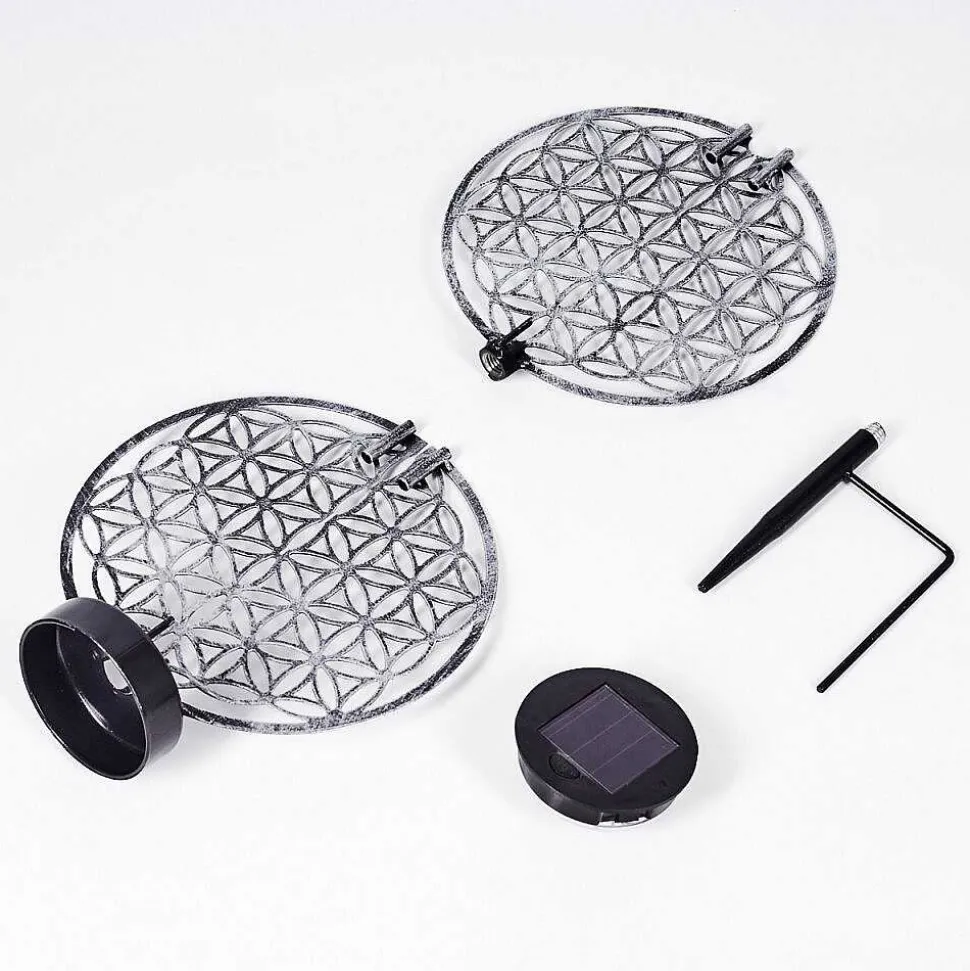 Lampe Solaire Mesan Led Noir, Argente, 1 Lumiere