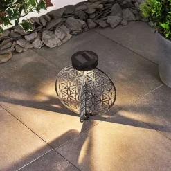 Lampe Solaire Mesan Led Noir, Argente, 1 Lumiere