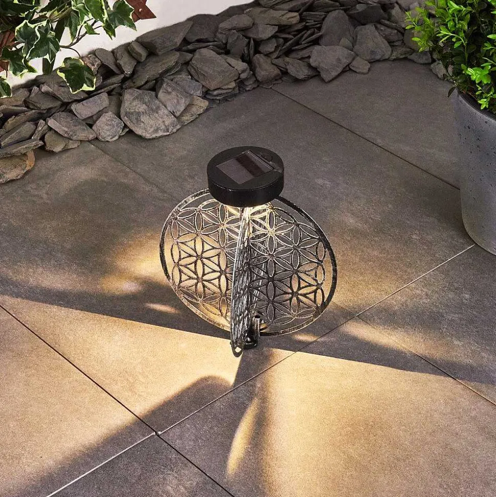 Lampe Solaire Mesan Led Noir, Argente, 1 Lumiere