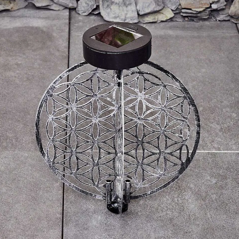 Lampe Solaire Mesan Led Noir, Argente, 1 Lumiere