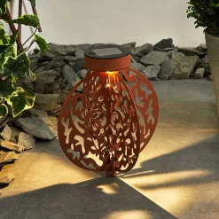 Lampe Solaire Mesan Led Rouille, Noir, 1 Lumiere