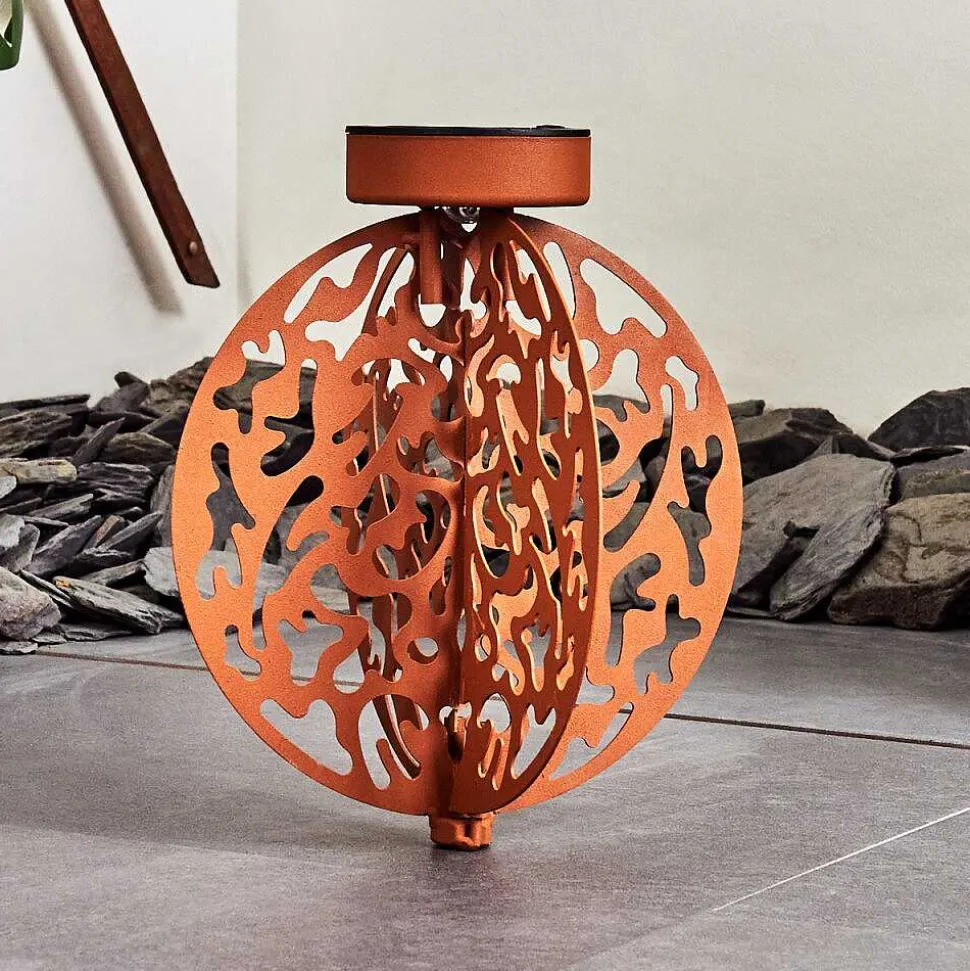 Lampe Solaire Mesan Led Rouille, Noir, 1 Lumiere