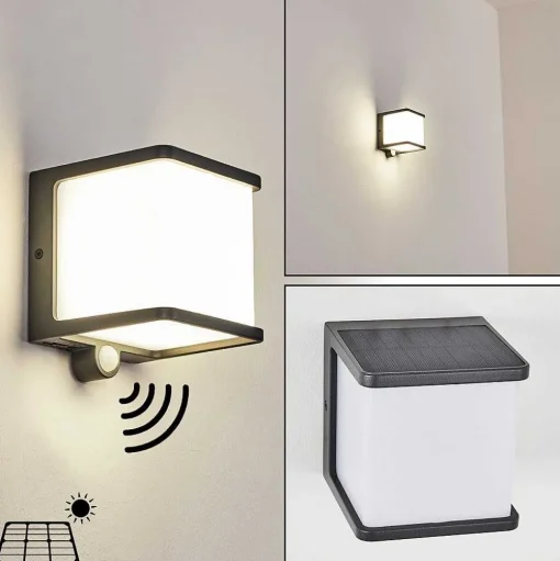 Lampe Solaires Burseryd Led Anthracite, 1 Lumiere, Detecteur De Mouvement