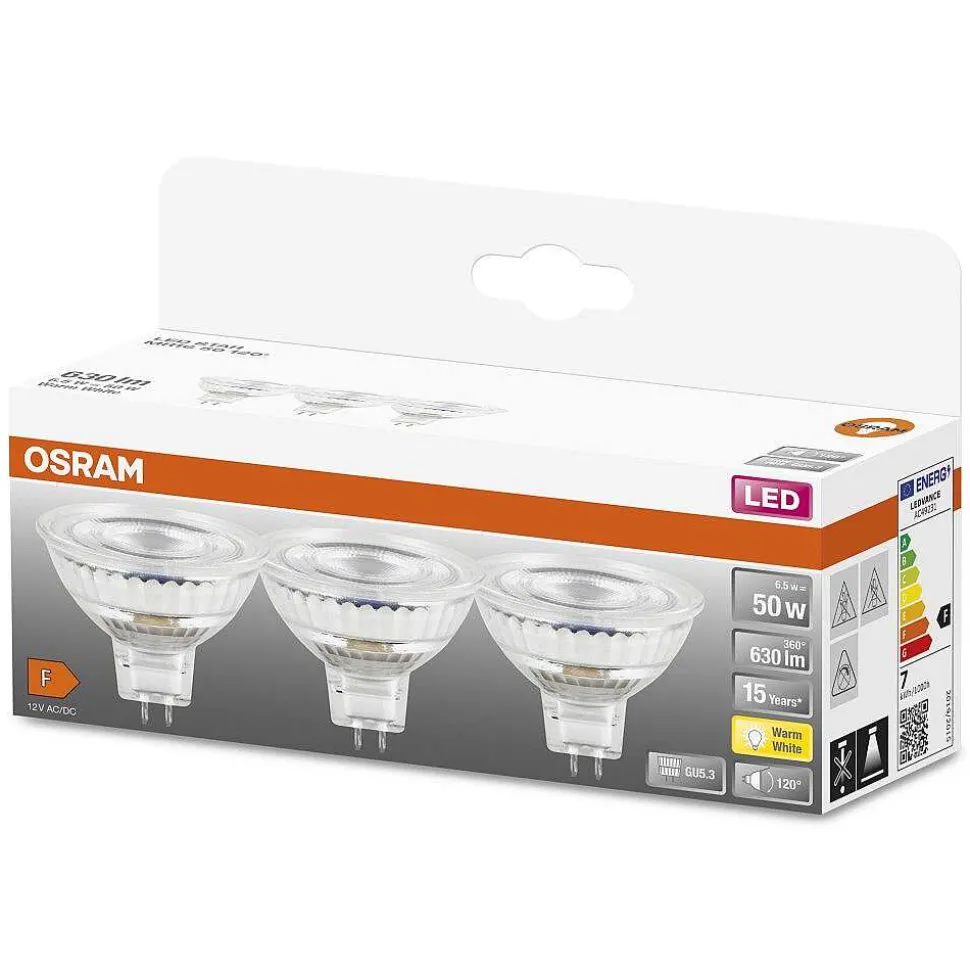 Osram Lot De 3 Led Star Gu5.3 6,5 Watt 2700 Kelvin 630 Lumen
