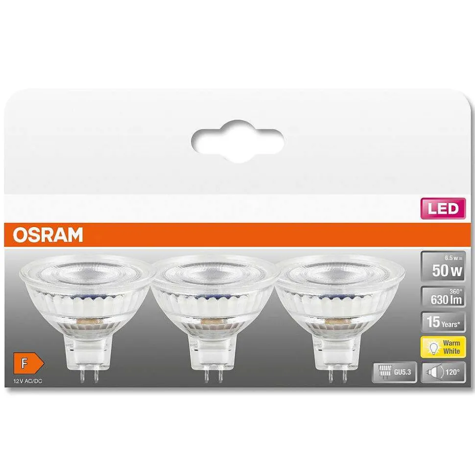 Osram Lot De 3 Led Star Gu5.3 6,5 Watt 2700 Kelvin 630 Lumen