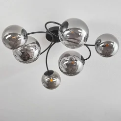 Plafonnier - Verre Chehalis Fume, 6 Lumieres