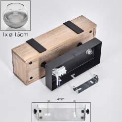 Plafonnier - Verre Montgomery Ecru, Noir, 1 Lumiere