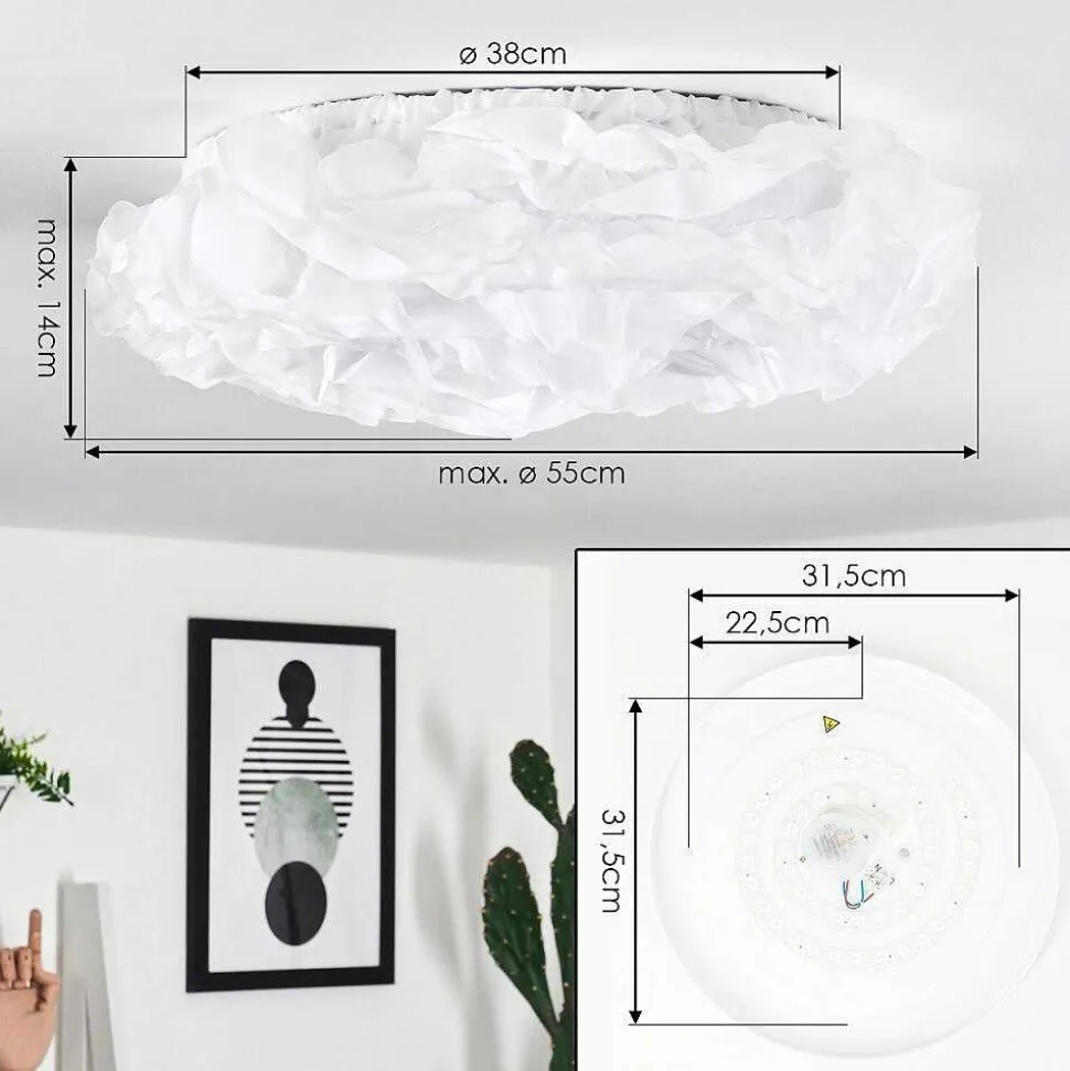 Plafonnier Adegoiva Led Blanc, 1 Lumiere