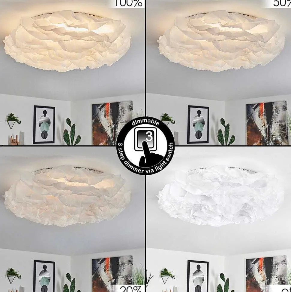 Plafonnier Adegoiva Led Blanc, 1 Lumiere