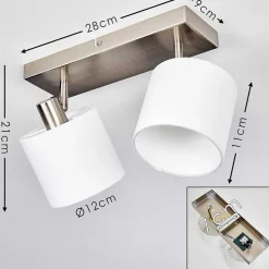 Plafonnier Alsen Nickel Mat, 2 Lumieres