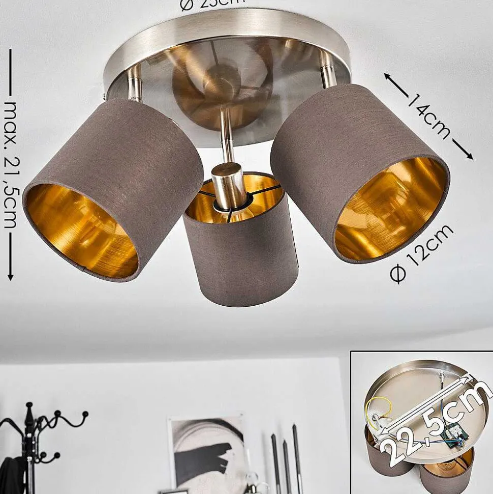 Plafonnier Alsen Nickel Mat, 3 Lumieres