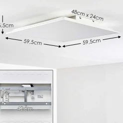 Plafonnier Antria Led Blanc, 1 Lumiere, Telecommandes, Changeur De Couleurs