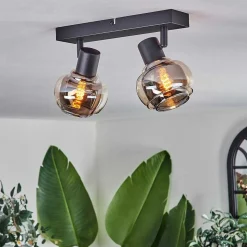 Plafonnier Cevio Noir, 2 Lumieres