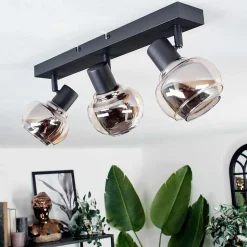 Plafonnier Cevio Noir, 3 Lumieres