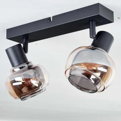 Plafonnier Cevio Noir, 2 Lumieres