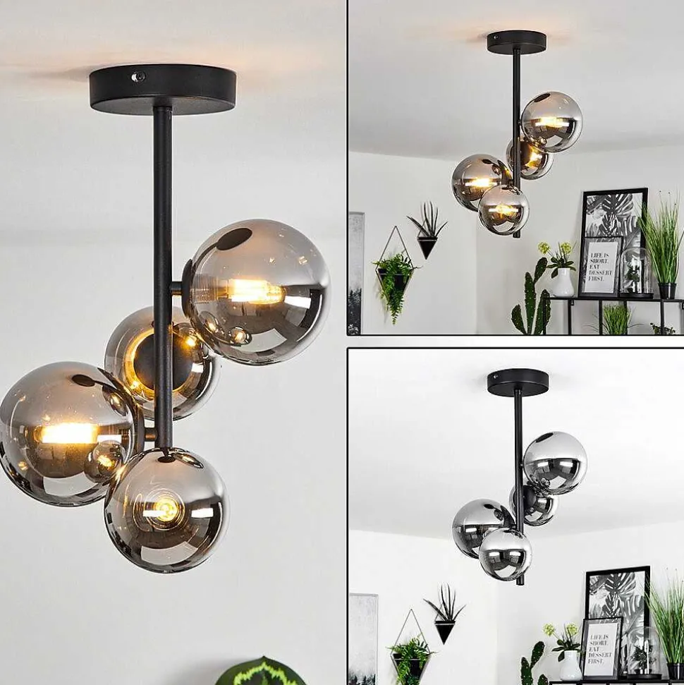 Plafonnier Chehalis Noir, 4 Lumieres
