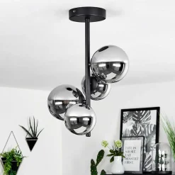 Plafonnier Chehalis Noir, 4 Lumieres