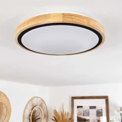 Plafonnier Corinto Led Ecru, Noir, 1 Lumiere