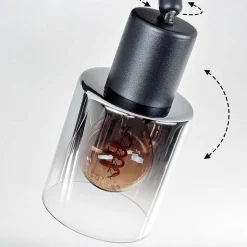 Plafonnier Leteque Noir, 2 Lumieres