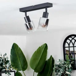 Plafonnier Leteque Noir, 2 Lumieres