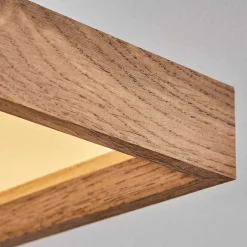 Plafonnier Longvic Led Brun, Couleur Bois, Noir, 1 Lumiere