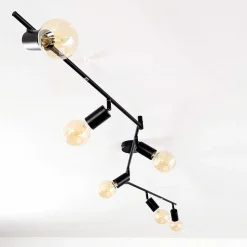 Plafonnier Maidford Noir, 6 Lumieres