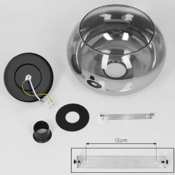 Plafonnier Molloy Clair, Fume, 1 Lumiere