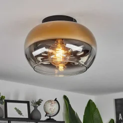 Plafonnier Molloy Or, Clair, Fume, 1 Lumiere