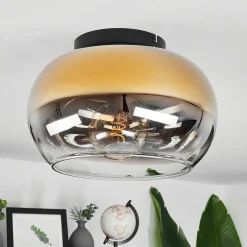 Plafonnier Molloy Or, Clair, Fume, 1 Lumiere